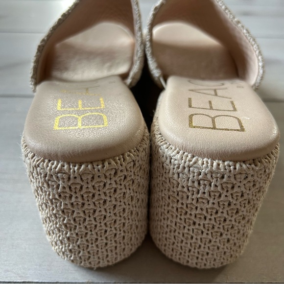 NEW Beach by Matisse Women's Como Chunky Platform Raffia Slip On Heeled Sandals - Picture 5 of 6